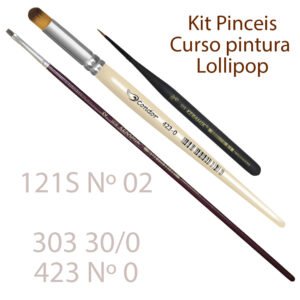 Kit Pinceis Curso aulas pintura de rostinho Lollipop
