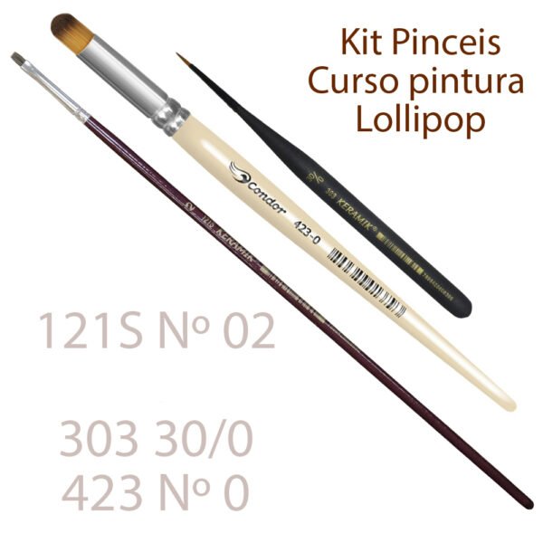 Kit Pinceis Curso aulas pintura de rostinho Lollipop