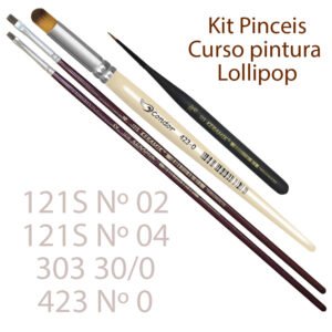 Kit Pinceis Curso aulas pintura de rostinho Lollipop