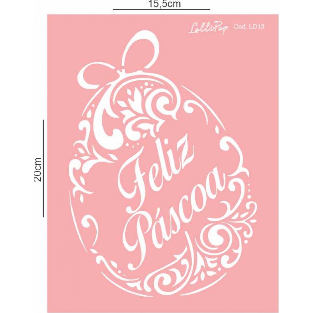 ESTÊNCIL GABARITO PÁSCOA OVO ARABESCO 20X15,5CM