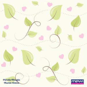 FELTROS MEWI – COLEÇÃO SAFARI  – BABY FOLHAS ROSA 25x70CM