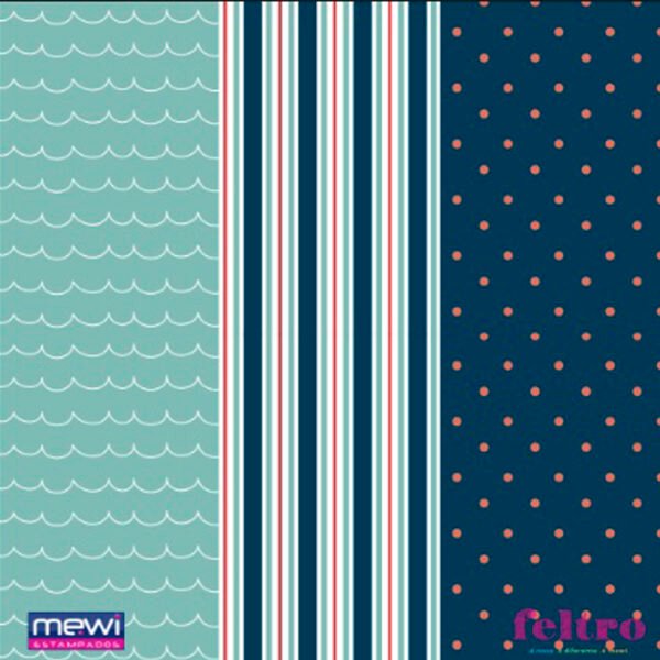 Feltro mewi - Coleção 7 mares - Marinheiro Composê 25X70CM