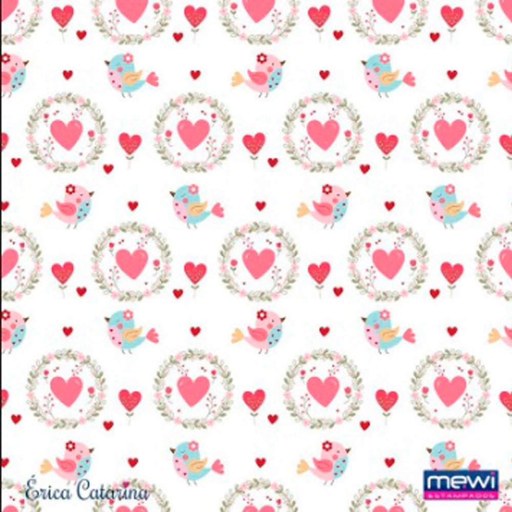 Feltro mewi - Coleção personagens passarinho coração 25X70CM