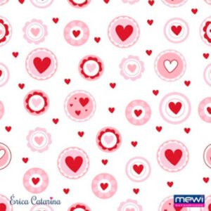 Feltro mewi estampado – Coleção clássicos – Lovely rosa 25X70CM