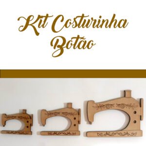 Kit Botão Maquina de Costura MDF cru 3mm