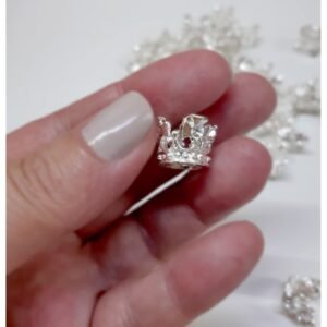 MINI COROA PRATA FERRO 1X1CM 5 UNIDADES