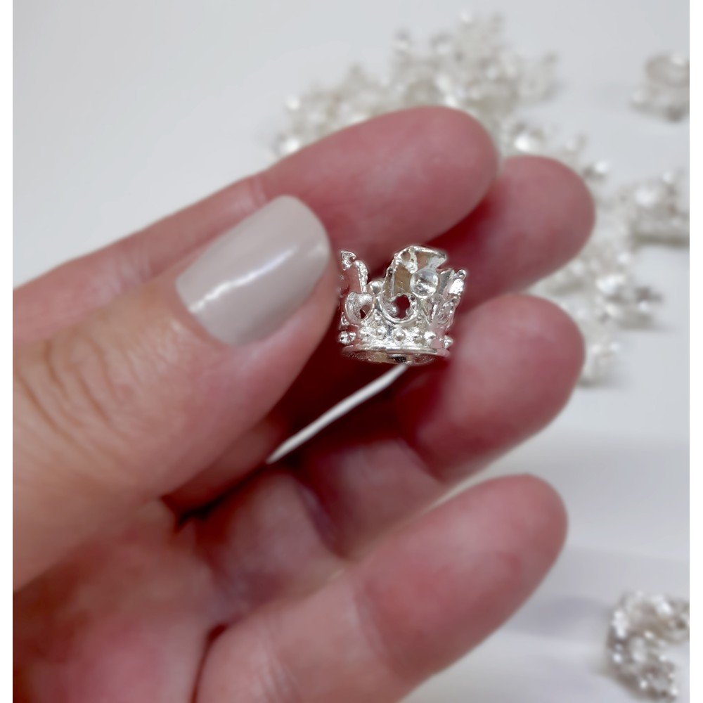 MINI COROA PRATA FERRO 1X1CM 5 UNIDADES - Image 2