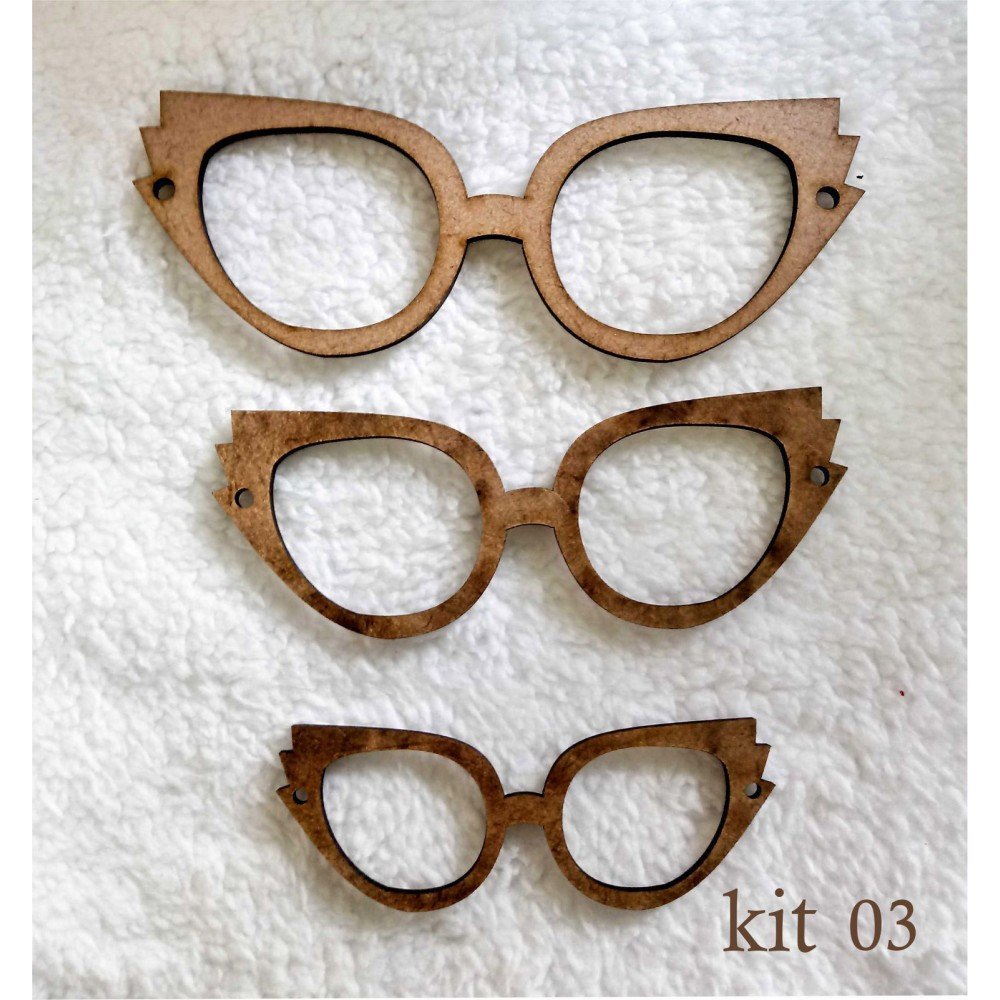 KIT OCULOS EM MDF CRU PARA BONECAS